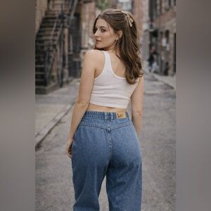 Vintage Lee Blue High-Waisted Mom Jeans – Women’s 14 Petite